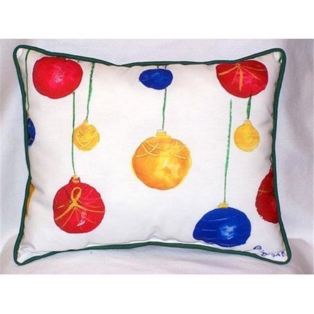 BETSY DRAKE Betsy Drake HJ294 Christmas Ornaments Large Indoor & Outdoor Pillow 16 x 20 HJ294